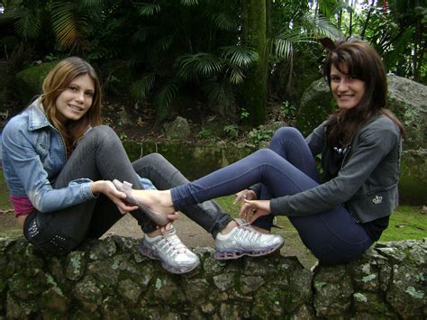 Two Girls Showing Their Feet and JOI